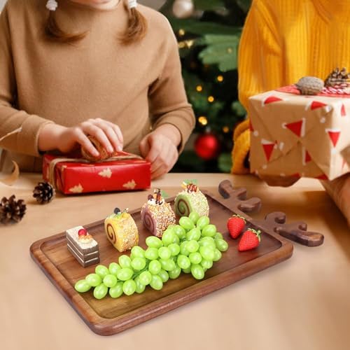Large Wooden Platter Christmas Charcuterie Board Holiday Trays Cookie Plate