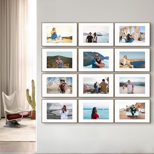 Frametory 12 Pack 16x24 Aluminum Frame with Mat for 12x18 Photo, Bronze