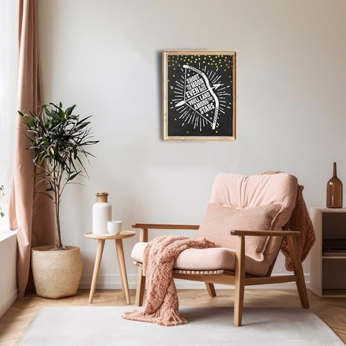Shoot For The Moon Art Print - Unframed - 8x10 | Motivational Quote Poster | Perfect for Home, Office, or Classroom Decor | Wall Decor For Bedroom Aesthetic | Modern Farmhouse Wall Decor