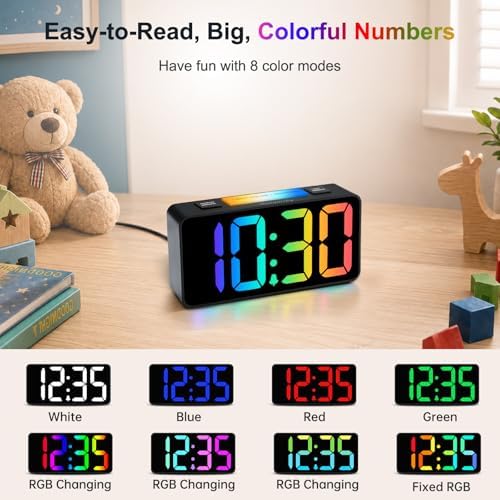 DreamSky Small Digital Alarm Clock with Night Light for Kids Bedroom