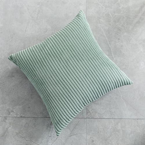 Home Brilliant Summer Pillow Covers 24x24 Set of 2 Green Throw Pillow Covers Super Soft Euro Shams Pillowcases for Couch Bed Room Decor, 24 x 24 inch, Iceburg Green