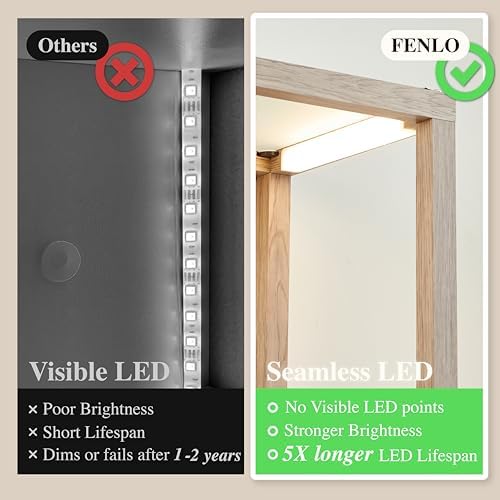 FENLO Fantasy Plus 66" Luxury Glass Display Shelf, Rustic Wood