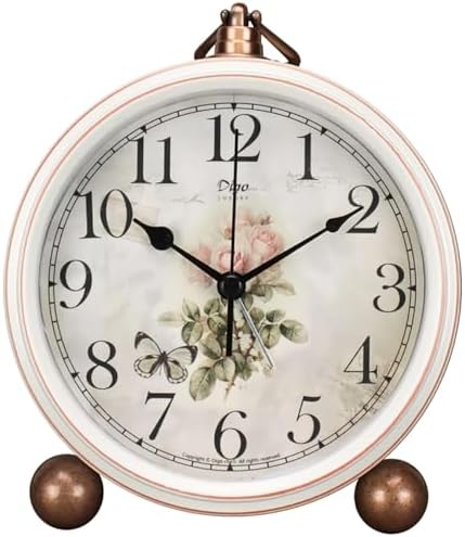 Maxspace Classic Vintage Clock - Elegant and Decorative Analog Clocks,Silent Non-Ticking Clock with Distressed Metal Frame for Office, Living Room or Bedroom