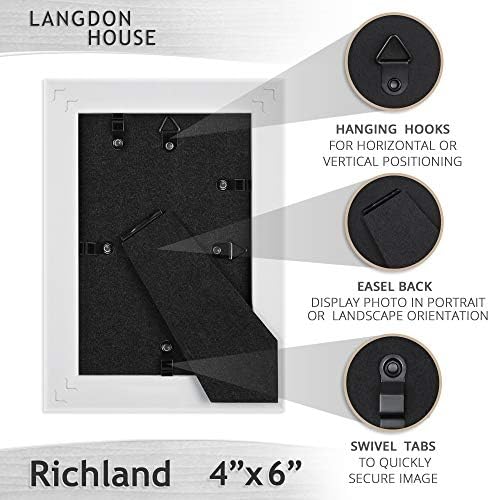 Langdon House 4x6 Picture Frames (Distressed White, 6 Pack) Farmhouse Style, Richland Collection