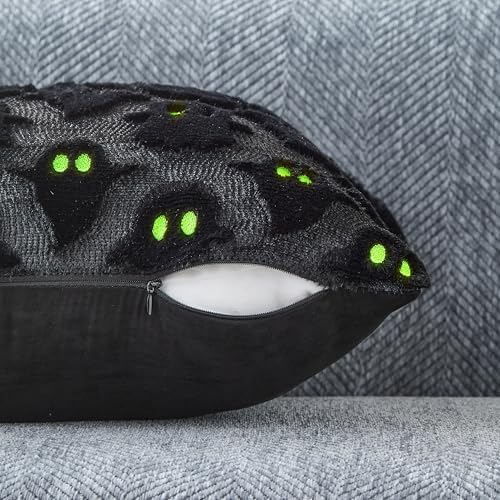 DFXSZ Halloween Pillow Covers 18x18 inch 2Pcs Black Ghost Halloween Decor