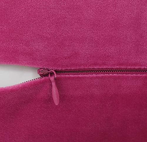 Jeneoo Comfy Soft Thick Velvet Throw Pillow Cases for Sofa Couch, Decorative Solid Square Cushion Covers for Bedroom Car (Hot Pink, 18 x 18 Inches, 2 Pieces)