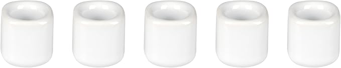 Mega Candles 10 pcs Black White 1/2 Inch Diameter Ceramic Chime Ritual Spell Candle Holders, Great for Casting Chimes, Meditation, Rituals, Spells, Vigil, Witchcraft, Wiccan Supplies