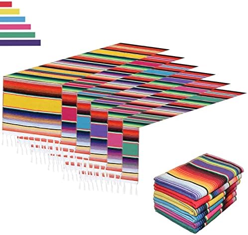 Tartaglia 6 Pack Mexican Table Runners 14x84 in Fiesta Party Decorations