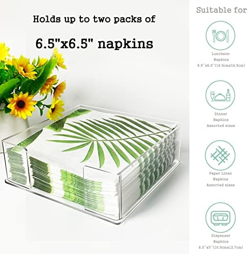 Square Acrylic Napkin Holder for Table Clear Servilletero for Paper Napkin