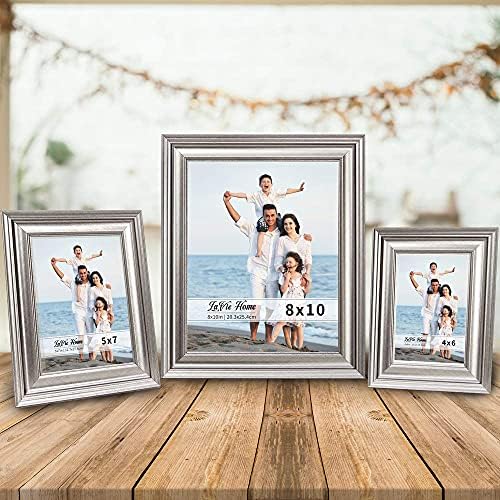 LaVie Home 5x7 Picture Frames (3 Pack, Silver) Photo Frame Set with High Definition Glass for Wall Mount & Table Top Display