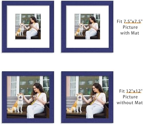 Picrit 12x12 Picture Frame Set of 12, Gallery Wall Frames, Navy Blue