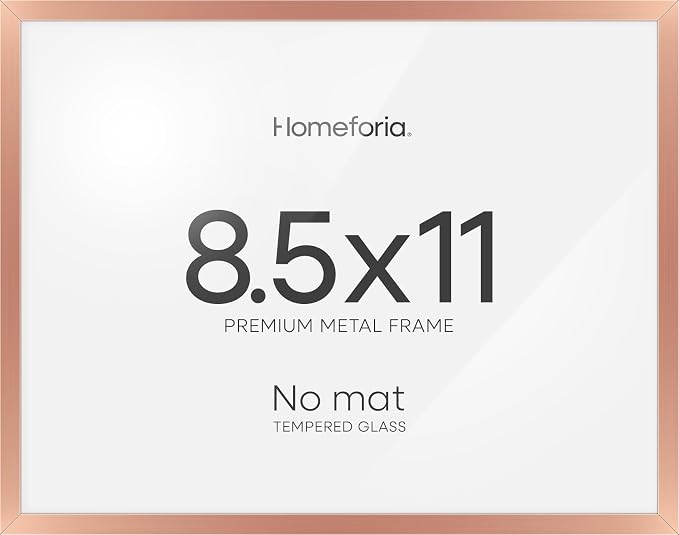 Homeforia 8.5x11 Rose Diploma Frame, High-End Metal, Glass