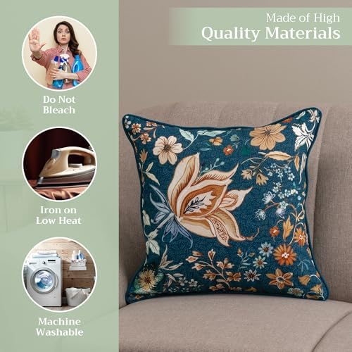 Maison d' Hermine Throw Pillow Covers 100% Cotton (18" x 18" - Pack of 1)