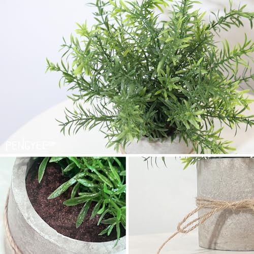 4 Pack Small Fake Plants in Pulp Pot for Home Decor
