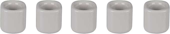 Mega Candles 5 pcs Gray 1/2 Inch Diameter Ceramic Chime Ritual Spell Candle Holders, Great for Casting Chimes, Meditation, Rituals, Spells, Vigil, Witchcraft, Wiccan Supplies