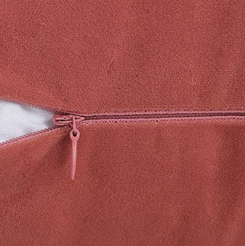 Jeneoo Comfy Soft Velvet Halloween Throw Pillow Covers for Sofa Couch, Decorative Solid Square Cushion Cases for Bedroom Car (Rust Orange, 18 x 18 Inches)