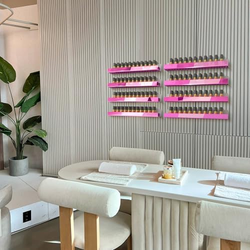 4 Pack 15 Inch Pink Reflective Acrylic Floating Wall Shelves