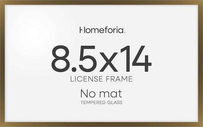 Homeforia 8.5x14 Bronze Marriage License Frame, High-End Metal, Glass
