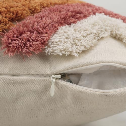 Merrycolor Boho Throw Pillow Covers 20x20 with Tassels, Decorative Pillow Covers Woven Tufted Bohemian Pillow Covers for Couch Sofa Bedroom Living Room