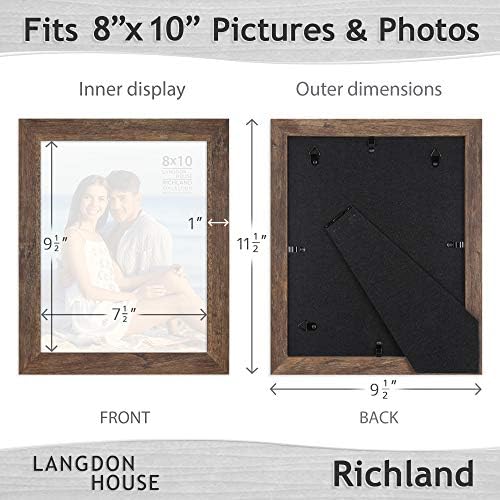 Langdon House 8x10 Picture Frames (Rustic Brown, 6 Pack) Traditional Wood-Like Photo Frames for Any Décor Style, Richland Collection