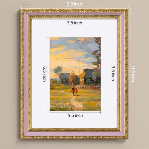 eletecpro 8x10 Vintage Picture Frame, Glass Cover, Pink Gold, 2-Pack