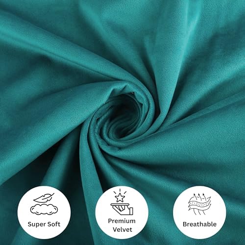 RELY+ Pack of 2 Throw Pillow Covers 18x18 Inch Velvet Soft Cozy Solid Decoration Gifts Pillow Covers Luxury Cushion Case for Sofa Couch Bedroom Living Room (Teal, 18 X 18)