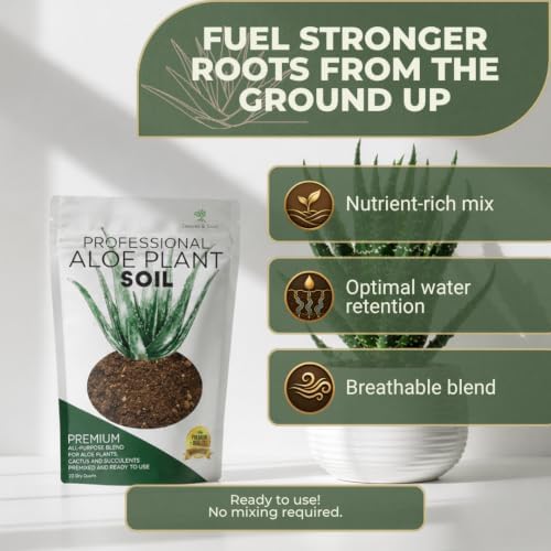 Leaves & Soul Aloe Plant Soil Mix 8.2 Qt Potting Soil for Aloe Vera Plants