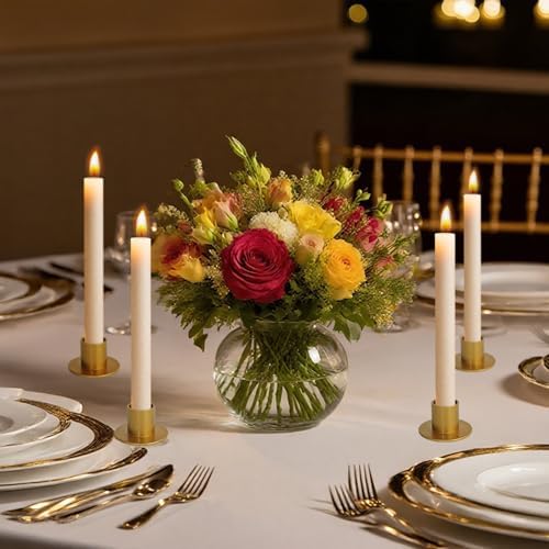 GUTE Gold Taper Candle Holder Matte Iron Candlestick Decor Farmhouse 8Pcs