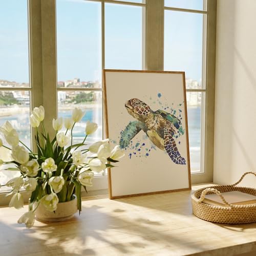 DREAM BIG PRINTABLES Sea Turtle Wall Art Print - Unframed - 8x10 | Beach Walls Décor's | Farmhouse Decors | Office Wall's Decor