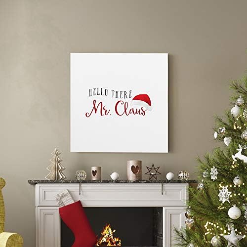 Renditions Gallery Canvas Wall Art for Christmas Decorations Hello there Mr. Santa Claus Hat Abstract Artwork for Living Room Home Kitchen Wall Decor - 32"X32" LT05