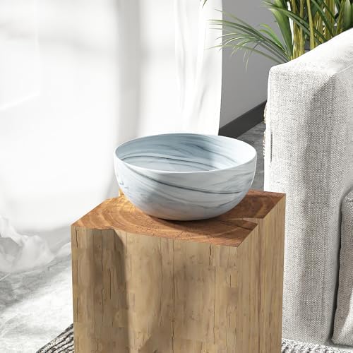 Large Decorative Fruit Bowl, Marble-patterned Ceramic Bowl for Coffee Table Entryway Kitchen Modern Home Decor Centerpiece 9.5 Inches, Grey