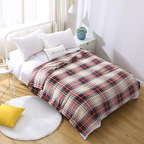 MERRYLIFE Tartan Plaid Print Throw Blanket for Couch Sofa Twin Size 60" 90" | Grid Pattern, Ultra-Plush Soft, Decorative Colorful Travel Blanket, farmhouse, Gift Choice, Home Bed Use