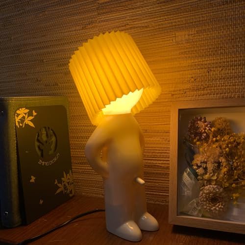 Dad Gifts Shy Man Lamp-Creative Gag Funny Night Light LED Plug-in Table Lamp,Day Birthday White Elephant Novelty Gifts for Men Women Christmas Valentines Day Him Her(Yellow)