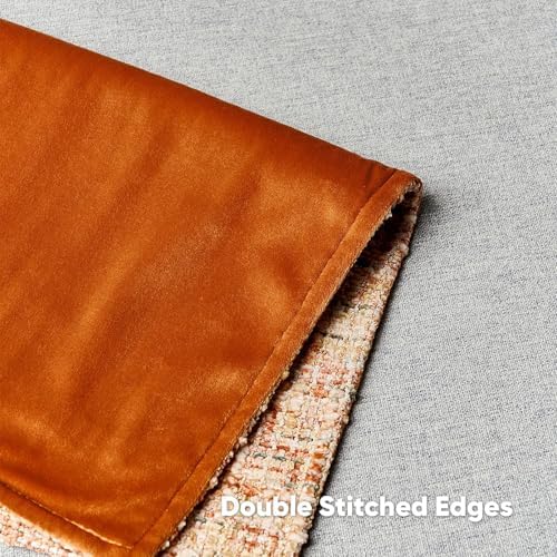 HAUSSY Pack of 2 Chenille Tweed Throw Pillow Covers 20x20 Inch, Rust