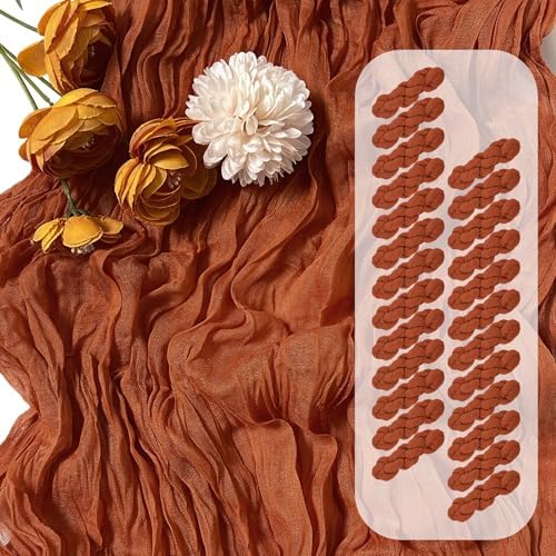 25 Pack Terracotta Cheesecloth Table Runner 17 x 108 Inch Gauze Table Runner Fabric Semi Sheer Cheese Cloth Table Runner Bulk for Rustic Romantic Wedding Baby Shower Table Decoration