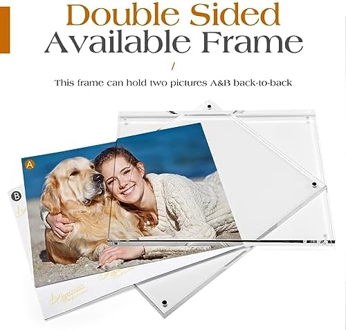 TWING 8x10 Acrylic Frame 6 Pack,20MM Thicker Frameless Clear Picture Frames