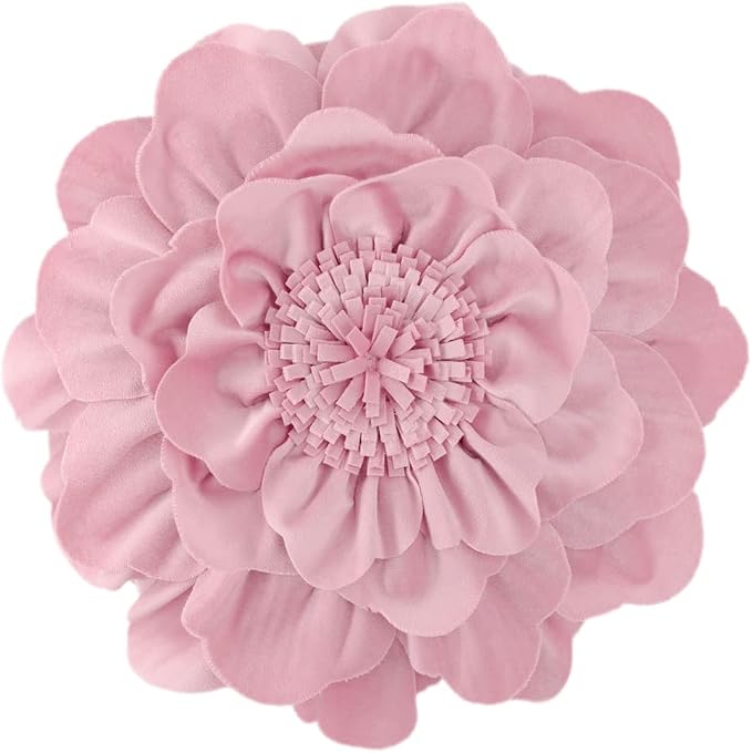 JWH Flower Throw Pillow Cover Decorative Round Pillow Case Floral Cushion for Bed Sofa Couch Car Decor 14 Inches Blush Pink with Insert