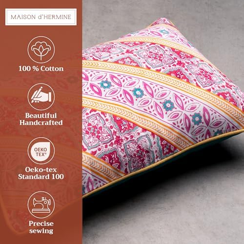 Maison d' Hermine Throw Pillow Covers 100% Cotton (12" x 20" - Pack of 1)