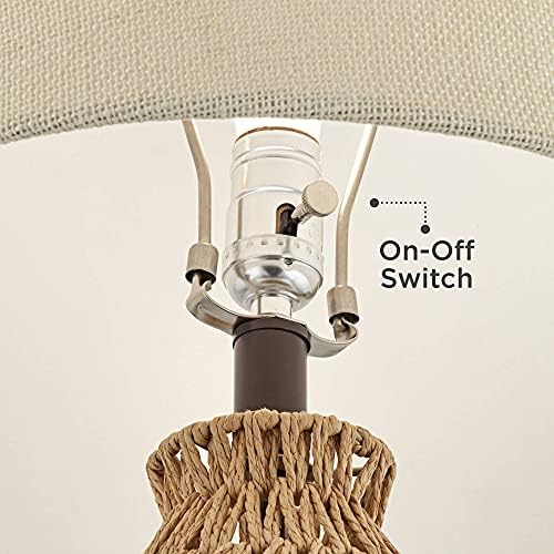 San Carlos 29" Bronze Brown Tall Table Lamp Modern Coastal Rattan Wicker