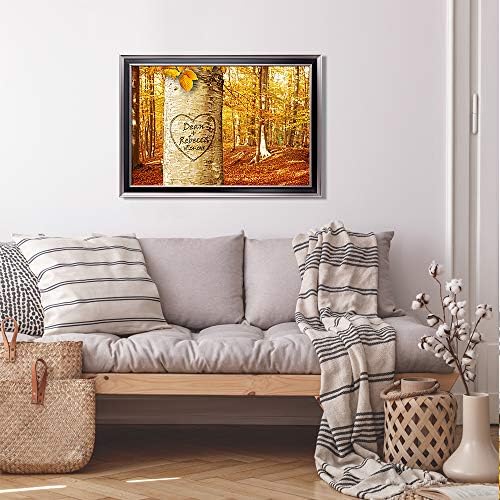 Love Growing Personalized Framed Arts Gift Couple's Names and the Date Gift for Anniversary,Valentine's day,Wedding.With Different Frame Styles Framed Size:33 5/8x23 5/8 inches