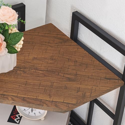 HOMISSUE Corner Shelf, 6 Tier Tall Narrow Bookshelf 76.9", Industrial Corner Bookcase with Storage for Home Office Living Room and Bedroom, Rustic Brown