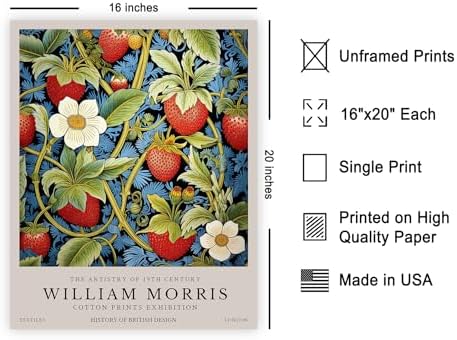 Poster Master Owl Print - William Morris Poster - Flower & Animal Illustration - Botanical Exhibition Wall Design - Floral Bird Artwork - Aesthetic Office or Bedroom Decor - 16x20 UNFRAMED Wall Art