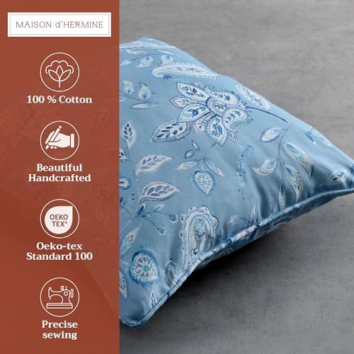 Maison d' Hermine Throw Pillow Covers 100% Cotton (20" x 20" - Pack of 1)