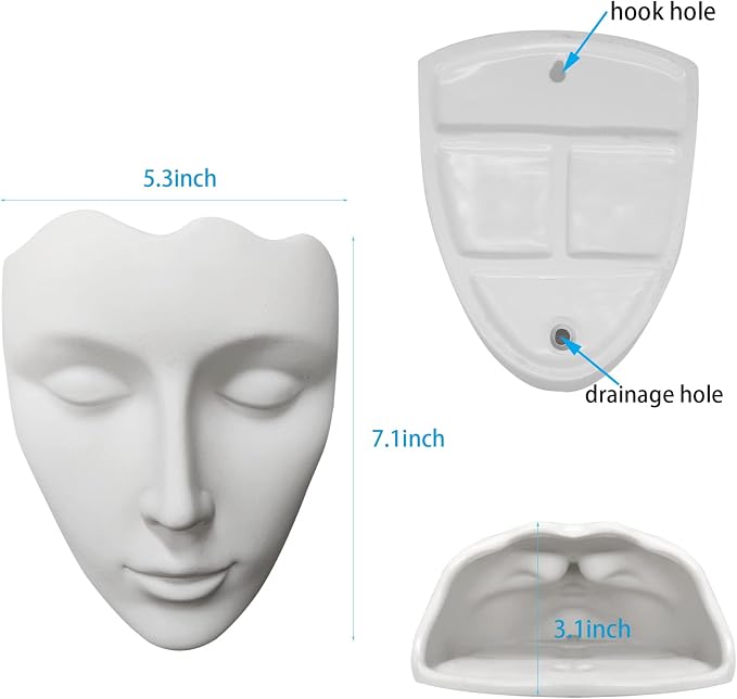 Ceramic White Face Vase, Drainage Hole, Modern Design, Suitable for Home, Office, Outdoor Decor