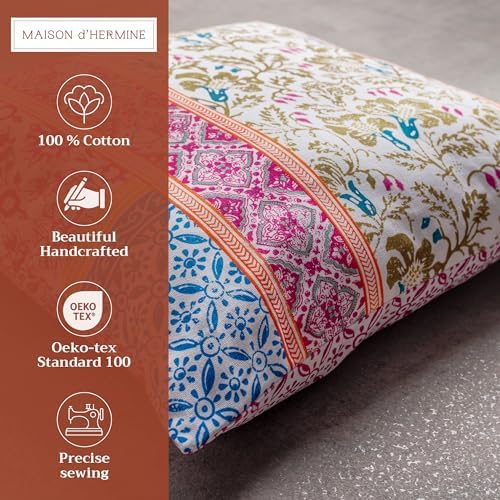 Maison d' Hermine Throw Pillow Covers 100% Cotton (20" x 20" - Pack of 1)