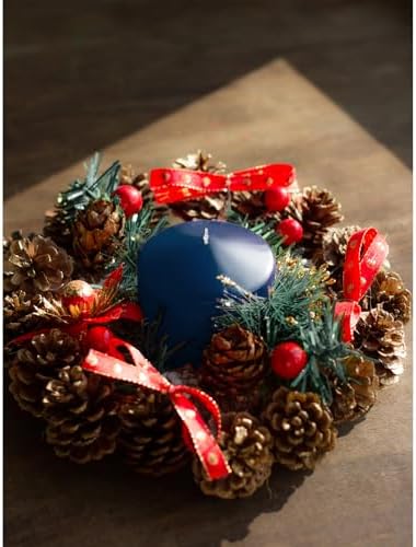 Candwax 3x3 Pillar Candles Set of 3 - Navy Blue Candles Pillar - 40-Hour Burn Time Self-Extinguishing Long Lasting Candles for Home Decor - Cone-Top Dark Blue Pillar Candles