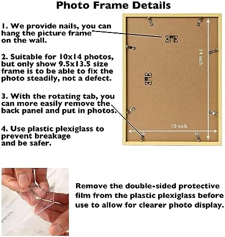 JCJMY 10x14 Picture Frame Set of 6 for 30 x 40cm Diamond Art Painting, Wall Mounting Horizontally or Vertically, 10 x 14 Wall Gallery Poster Photo Frame with Shatter Resistant Plexiglass,6 Pack, Gold