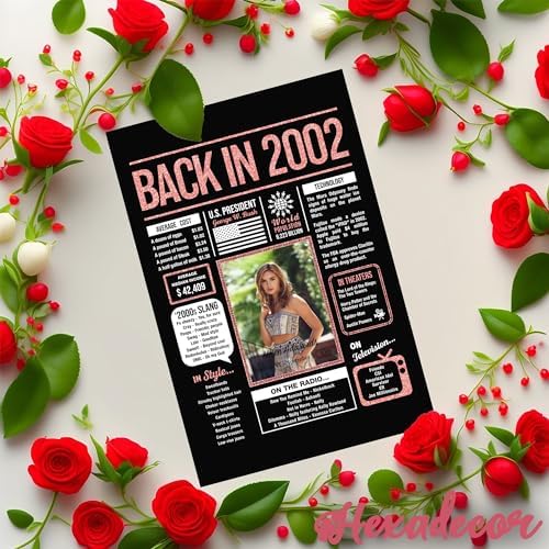 Happy 23rd Birthday Decorations For Women - Personalized 23 Year Old Gifts for Her, 23 Birthday Decorations Rose Gold, 23 Yr Old Bday Decor, Party Supplies, Back In Poster, Female Birthday Presents