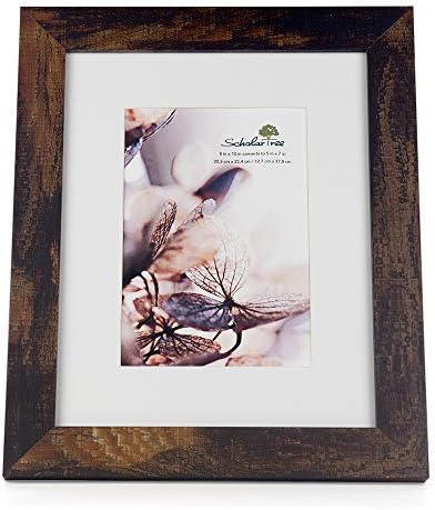 Brown 8x10 Picture Frame with Mat, Display 8x10 or 5x7