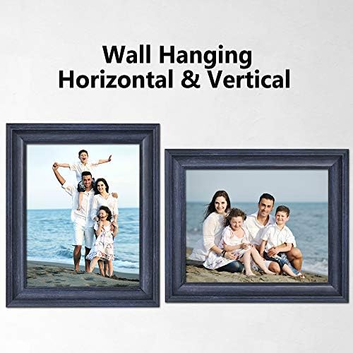 LaVie Home 8x10 Picture Frames (1 Pack, Blue) Rustic Photo Frame Set with Tempered Glass for Wall Mount & Table Top Display
